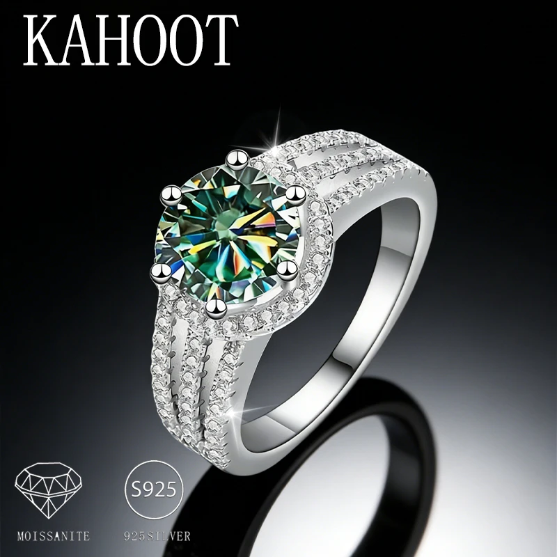 A 925 sterling silver 2-carat/3-carat green moissanite ring, a stylish, vintage, and classic design.
A 925 sterling silver 2-carat/3-carat green moissanite ring, a stylish, vintage, and classic design.