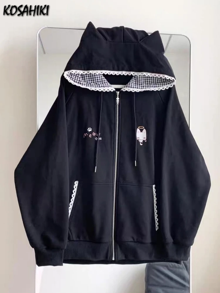 Japanese Cartoon Embroidery Hoodies Women Harajuku Vintage Zipper Plaid Patchwork Sweatshirt Preppy Pocket Y2k Aesthetic Hoody
Japanese Cartoon Embroidery Hoodies Women Harajuku Vintage Zipper Plaid Patchwork Sweatshirt Preppy Pocket Y2k Aesthetic Hoody