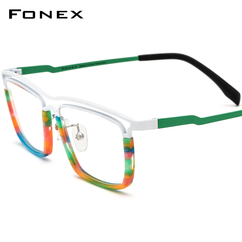 FONEX Acetate Titanium Glasses Frame Men 2024 New Women Colorful Fashion Square Eyeglasses Spectacles Eyewear F85799
FONEX Acetate Titanium Glasses Frame Men 2024 New Women Colorful Fashion Square Eyeglasses Spectacles Eyewear F85799