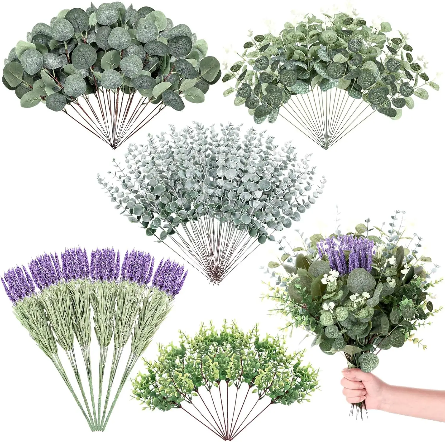 84 Pcs Artificial Eucalyptus Stems and Lavender, Bulk Fake Silver Dollar Eucalyptus Leaves Stems Eucalyptu Bundle Faux S
84 Pcs Artificial Eucalyptus Stems and Lavender, Bulk Fake Silver Dollar Eucalyptus Leaves Stems Eucalyptu Bundle Faux S