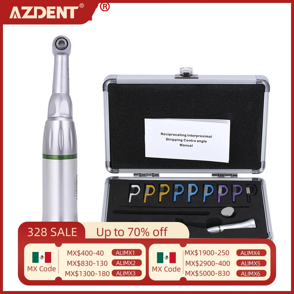 AZDENT Dental 4:1 Reduction Contra Angle Reciprocating Interproximal Strips Set IPR System Operation Handpiece Dentist Equipment
AZDENT Dental 4:1 Reduction Contra Angle Reciprocating Interproximal Strips Set IPR System Operation Handpiece Dentist Equipment