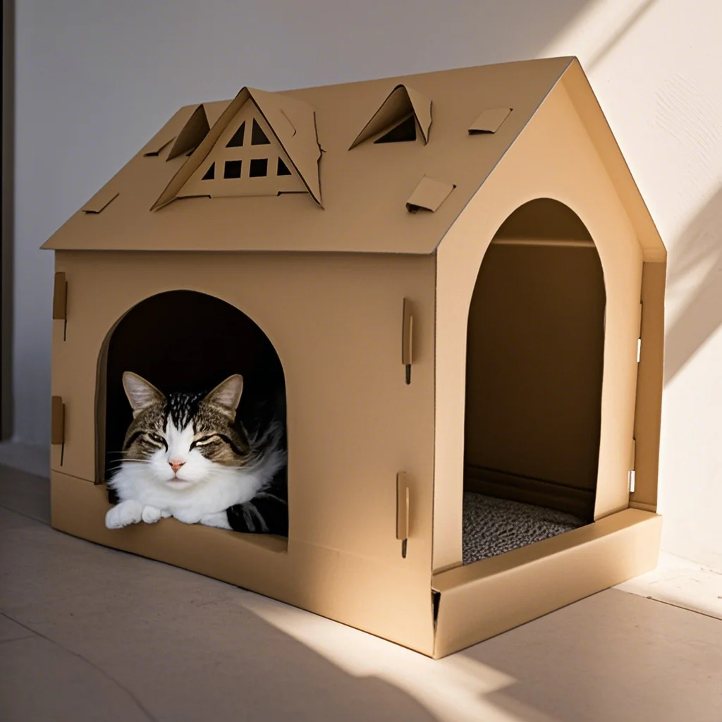 Cardboard Cat House with Scratching Board Indoor Cat Playhouse Corrugated Scratching Board Box Cat Birthday Toys
Cardboard Cat House with Scratching Board Indoor Cat Playhouse Corrugated Scratching Board Box Cat Birthday Toys