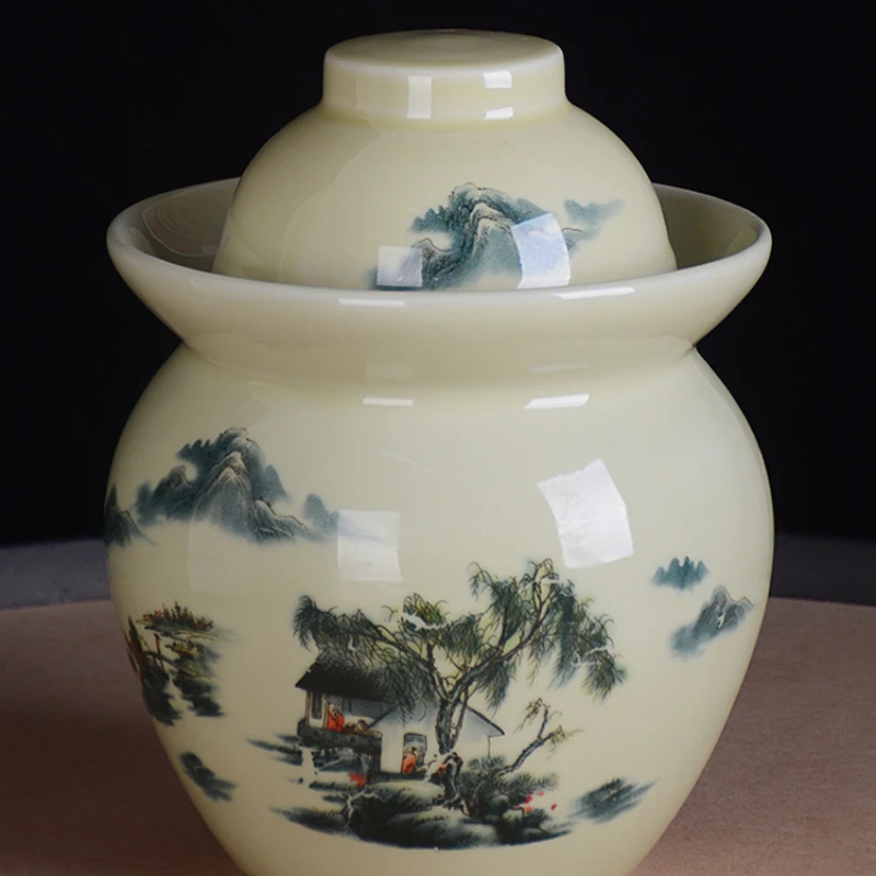 Ceramic Kimchi Jar Home Old Fashioned Sealed Sauerkraut Salted Duck Egg Pickling Jar Thickened Double Lid Storage
Ceramic Kimchi Jar Home Old Fashioned Sealed Sauerkraut Salted Duck Egg Pickling Jar Thickened Double Lid Storage