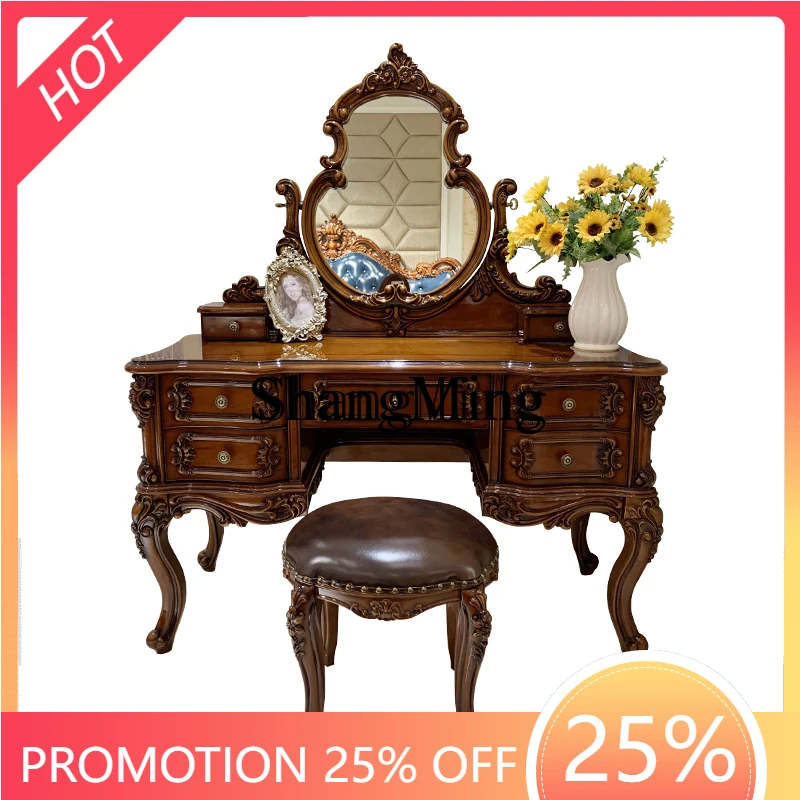 CL dresser bedroom home retro paint storage integrated carved makeup table mirror stool
CL dresser bedroom home retro paint storage integrated carved makeup table mirror stool