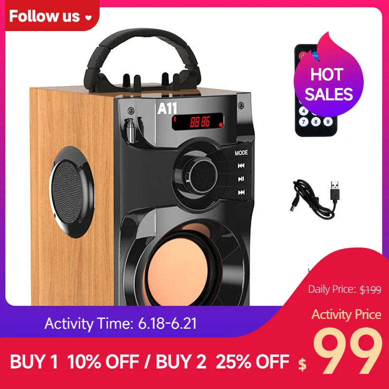 Karaoke Bluetooth Speaker Subwoofer Wireless Fm Radio 3D Stereo Sound Box Column Portable Caixa de Som Bluetooth Remote USB Mic
Karaoke Bluetooth Speaker Subwoofer Wireless Fm Radio 3D Stereo Sound Box Column Portable Caixa de Som Bluetooth Remote USB Mic