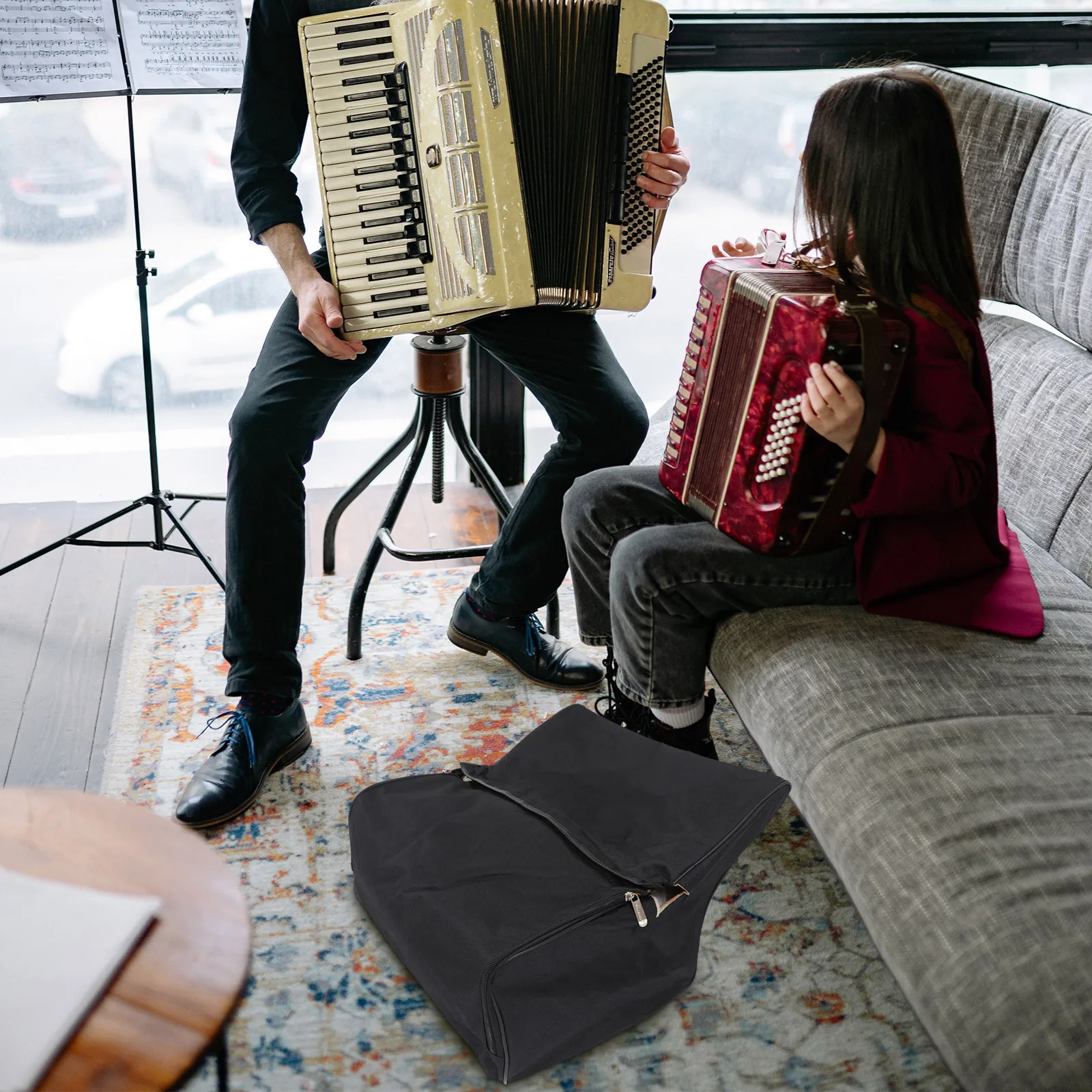 Oxford Cloth Black Accordion Storage Bag Adjustable Strap Accordion Carrying Case Dustproof Durable for Concerts Studios Schools
Oxford Cloth Black Accordion Storage Bag Adjustable Strap Accordion Carrying Case Dustproof Durable for Concerts Studios Schools