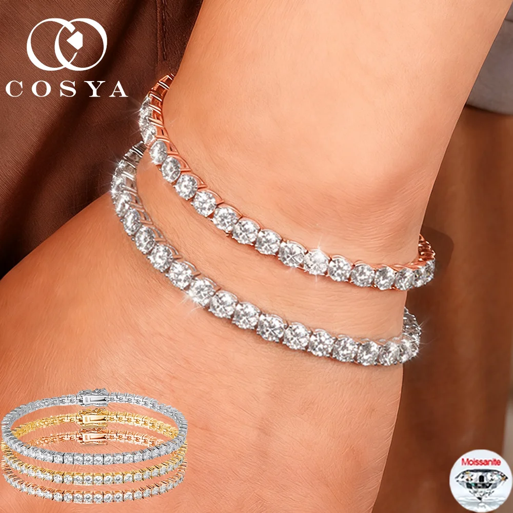 COSYA 2,5/3/4/5 мм полный муассанит теннисный браслет S925 серебро 18 К позолоченный для женщин и мужчин D VVS1 сверкающие лабораторные ювелирные изделия с бриллиантами
COSYA 2,5/3/4/5 мм полный муассанит теннисный браслет S925 серебро 18 К позолоченный для женщин и мужчин D VVS1 сверкающие лабораторные ювелирные изделия с бриллиантами