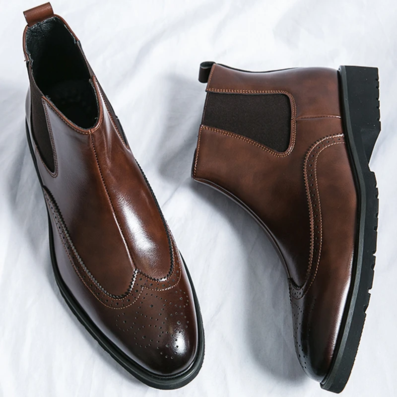 Classic Ankle Leather Boots For Men Trend Chelsea Boots Men Social Formal Leather Boots Shoes Male Winter Men's Dress Shoes
Classic Ankle Leather Boots For Men Trend Chelsea Boots Men Social Formal Leather Boots Shoes Male Winter Men's Dress Shoes