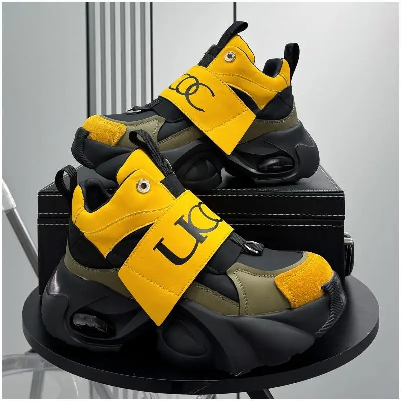 Lazy One-Step Dad Shoes Men's Sports Shoes Thick Bottom Casual Sneakers round Toe Rubber Outsole Leather Splicing Korean Style
Lazy One-Step Dad Shoes Men's Sports Shoes Thick Bottom Casual Sneakers round Toe Rubber Outsole Leather Splicing Korean Style