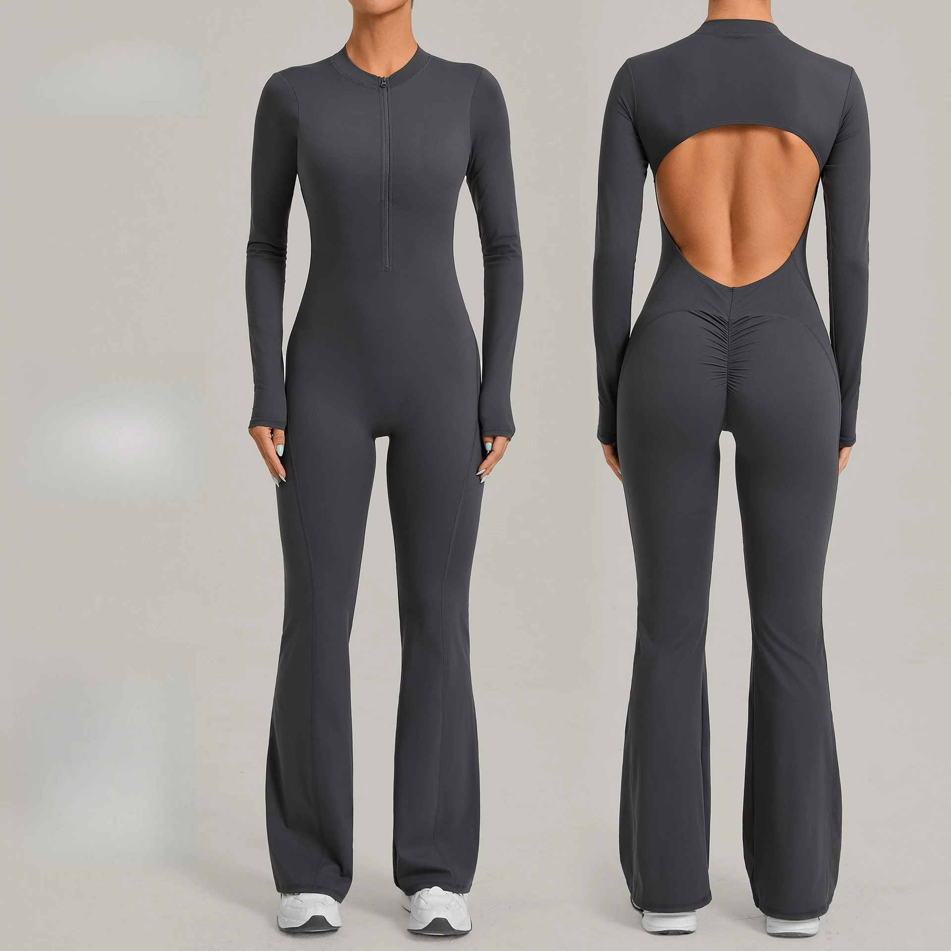 Women's Seamless Yoga Jumpsuits Long-sleeved Zipper Fitness Sports One-piece Beauty Back Hip-Lifting Workout Training Bodysuits
Women's Seamless Yoga Jumpsuits Long-sleeved Zipper Fitness Sports One-piece Beauty Back Hip-Lifting Workout Training Bodysuits