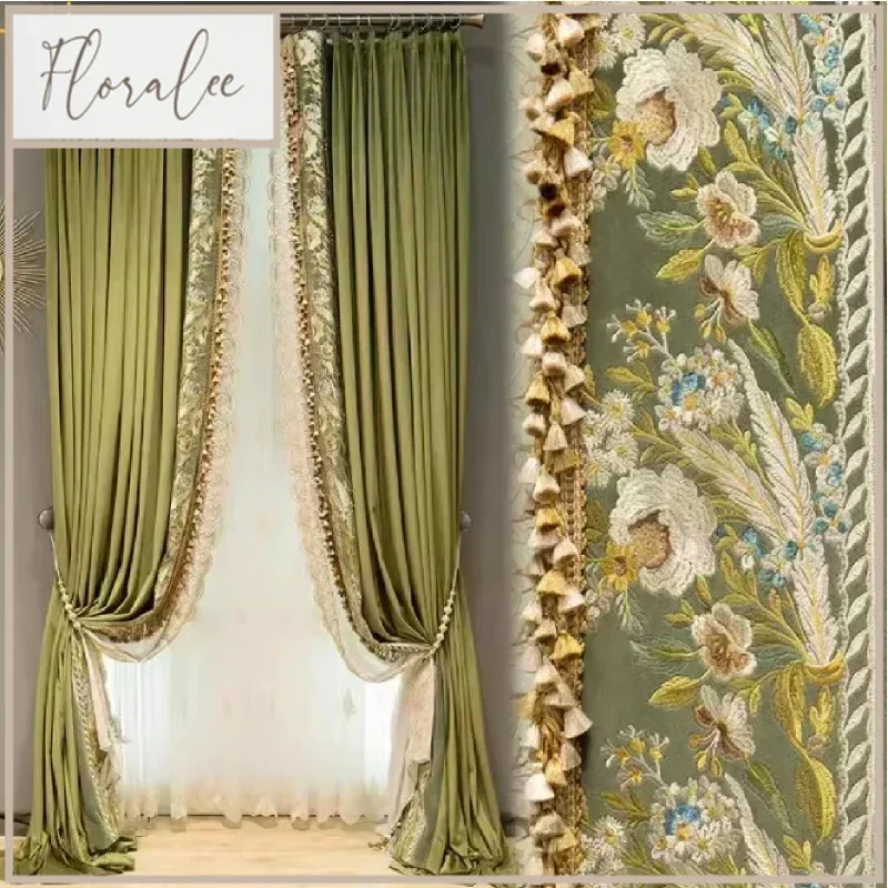 Spring Olive Green Embroidered Velvet Splicing Thickened Blackout Curtains For Living Room Bedroom Villa Customization
Spring Olive Green Embroidered Velvet Splicing Thickened Blackout Curtains For Living Room Bedroom Villa Customization