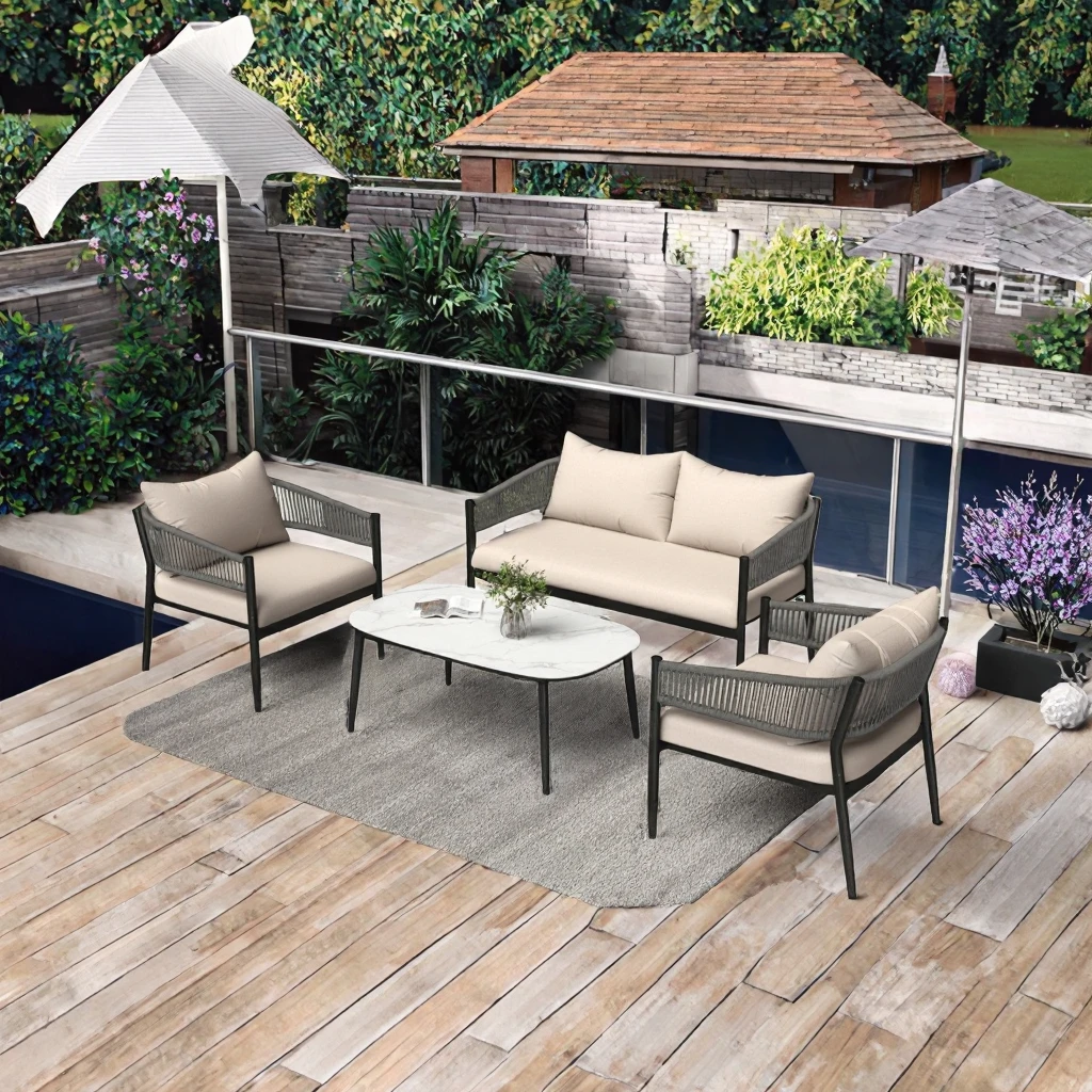 Modern Aluminum Outdoor Garden Sofa Set With PE Rattan, Durable, Comfortable, Waterproof, 1-4 Seat Furniture
Modern Aluminum Outdoor Garden Sofa Set With PE Rattan, Durable, Comfortable, Waterproof, 1-4 Seat Furniture