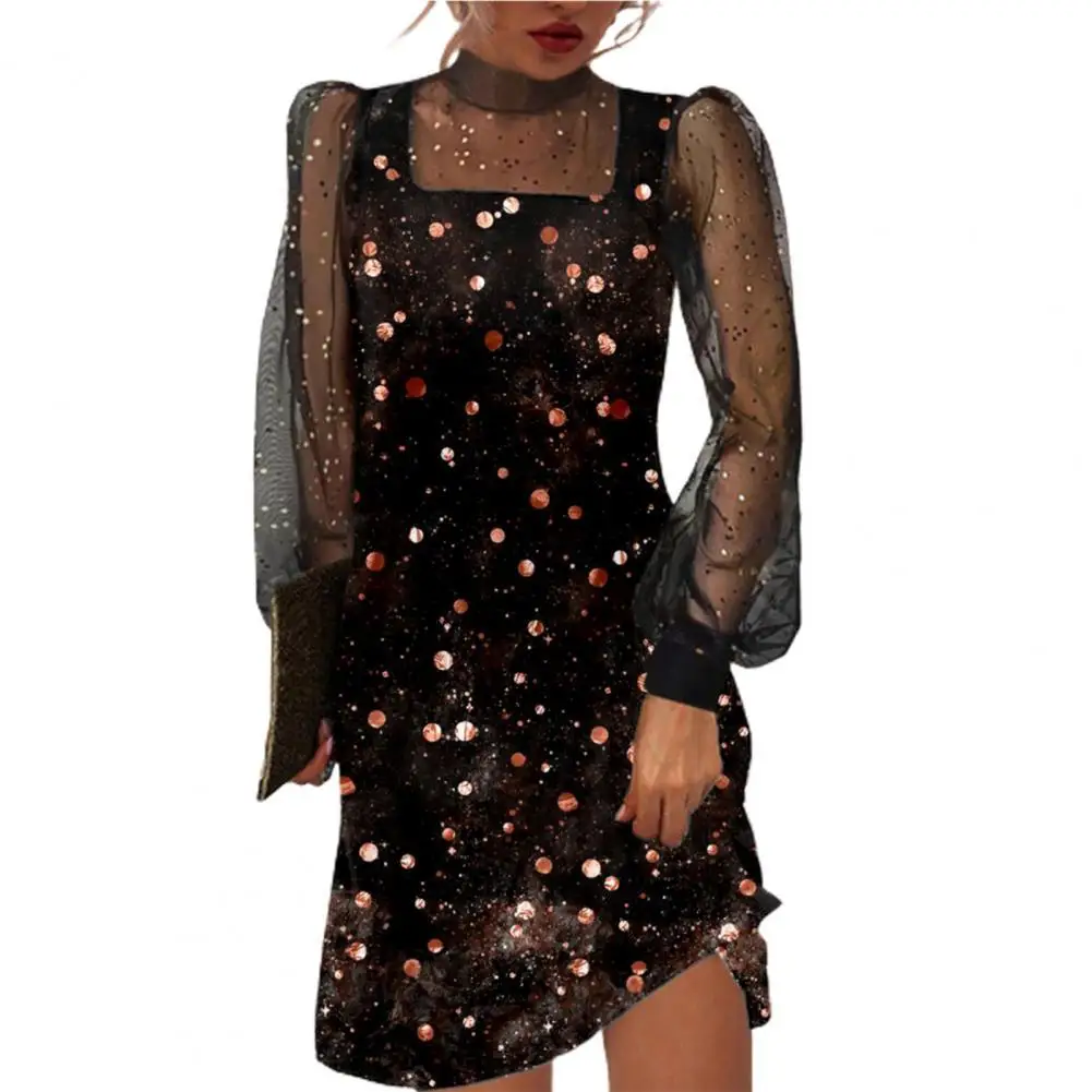 Women Elegant Shiny Patchwork Hollow Out Dress Long Sleeve Autumn Office Lady Hollow Out Dress for Holiday Club Party Vestidos
Women Elegant Shiny Patchwork Hollow Out Dress Long Sleeve Autumn Office Lady Hollow Out Dress for Holiday Club Party Vestidos