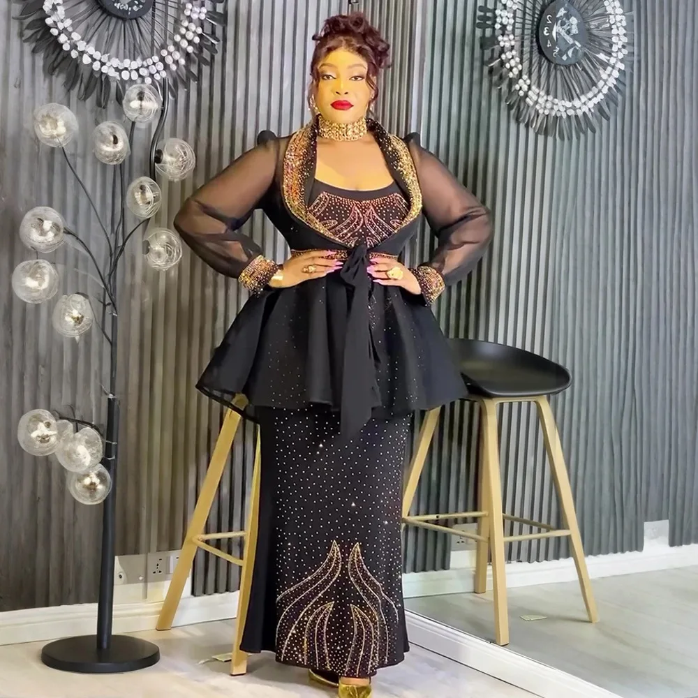 Long Sleeve African Style Diamond Studded Maxi Dress Women's Large Size Cross-Border Fashionable Evening Gown Skirt
Long Sleeve African Style Diamond Studded Maxi Dress Women's Large Size Cross-Border Fashionable Evening Gown Skirt