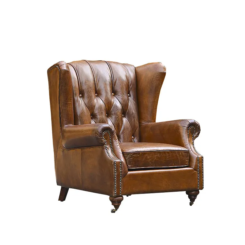 Handmade leather fission leather process, the first layer of cowhide wide and high backrest, four-sided leather single sofa
Handmade leather fission leather process, the first layer of cowhide wide and high backrest, four-sided leather single sofa
