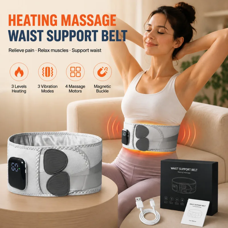 Waist support belt with heat therapy infrared heating waist massage rechargeable multi-functional relaxing lumbar massager
Waist support belt with heat therapy infrared heating waist massage rechargeable multi-functional relaxing lumbar massager