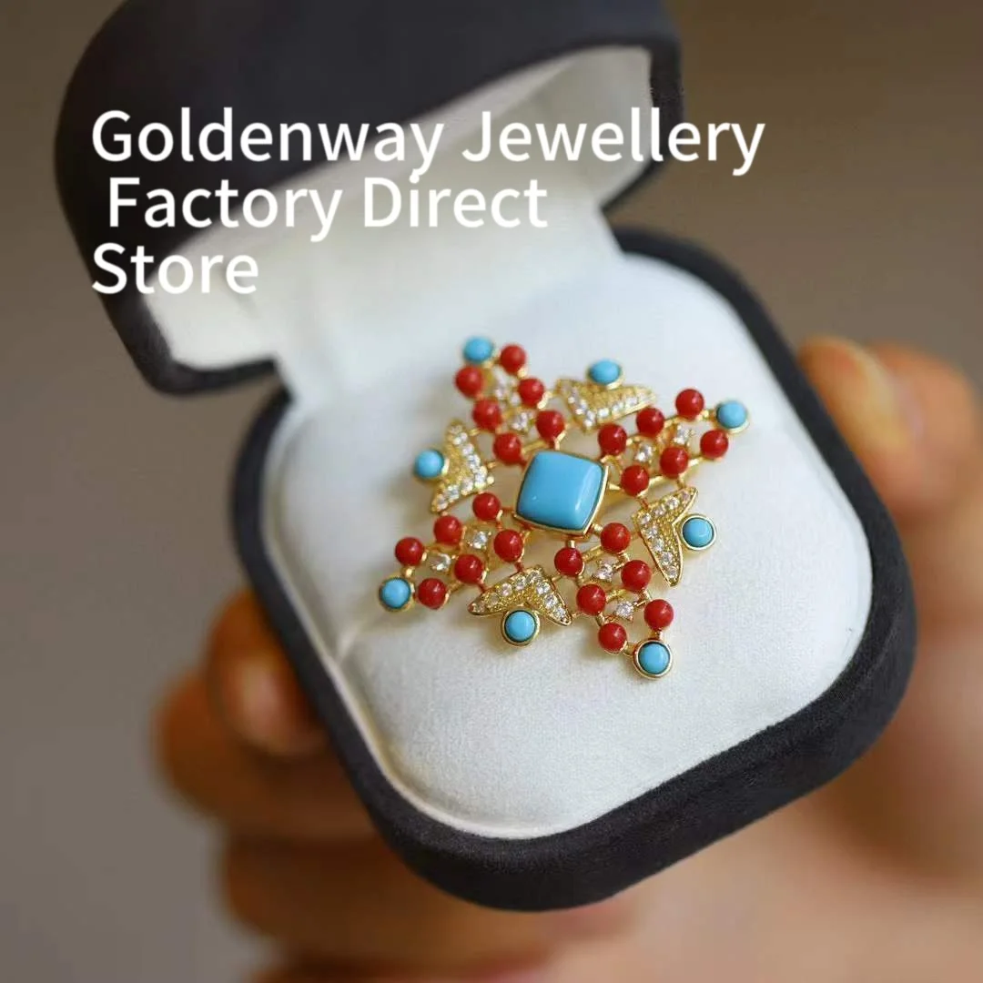 Certificate 925 Silver 2 in 1 Pendant Brooch Accessory 2 in 1 Natural Precious Coral Natural Turquoise Beaded Pin Chain Necklace
Certificate 925 Silver 2 in 1 Pendant Brooch Accessory 2 in 1 Natural Precious Coral Natural Turquoise Beaded Pin Chain Necklace