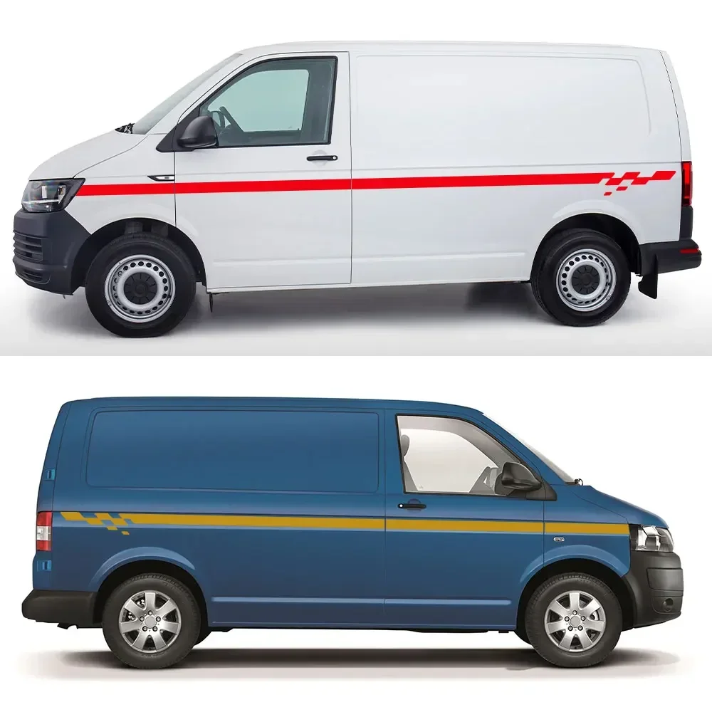 2PCS Car Stickers Camper Van Side Racing Stripes Graphics Vinyl Film Decals Accessories For Volkswagen VW Transporter T4 T5 T6
2PCS Car Stickers Camper Van Side Racing Stripes Graphics Vinyl Film Decals Accessories For Volkswagen VW Transporter T4 T5 T6