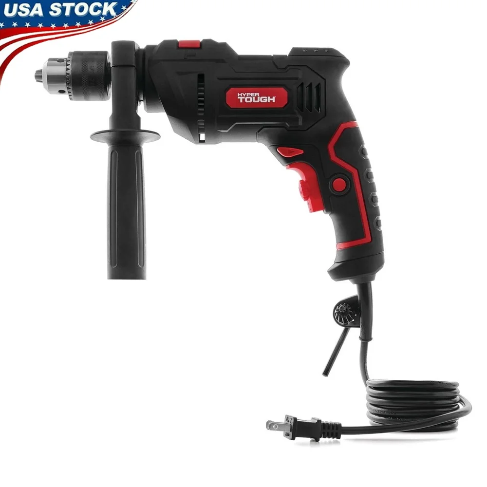 6 Amp 1/2 Inch Corded Hammer Drill Keyed Chuck Variable Speed Auxiliary Handle 3000 RPM Precision Control Wood Metal Masonry
6 Amp 1/2 Inch Corded Hammer Drill Keyed Chuck Variable Speed Auxiliary Handle 3000 RPM Precision Control Wood Metal Masonry