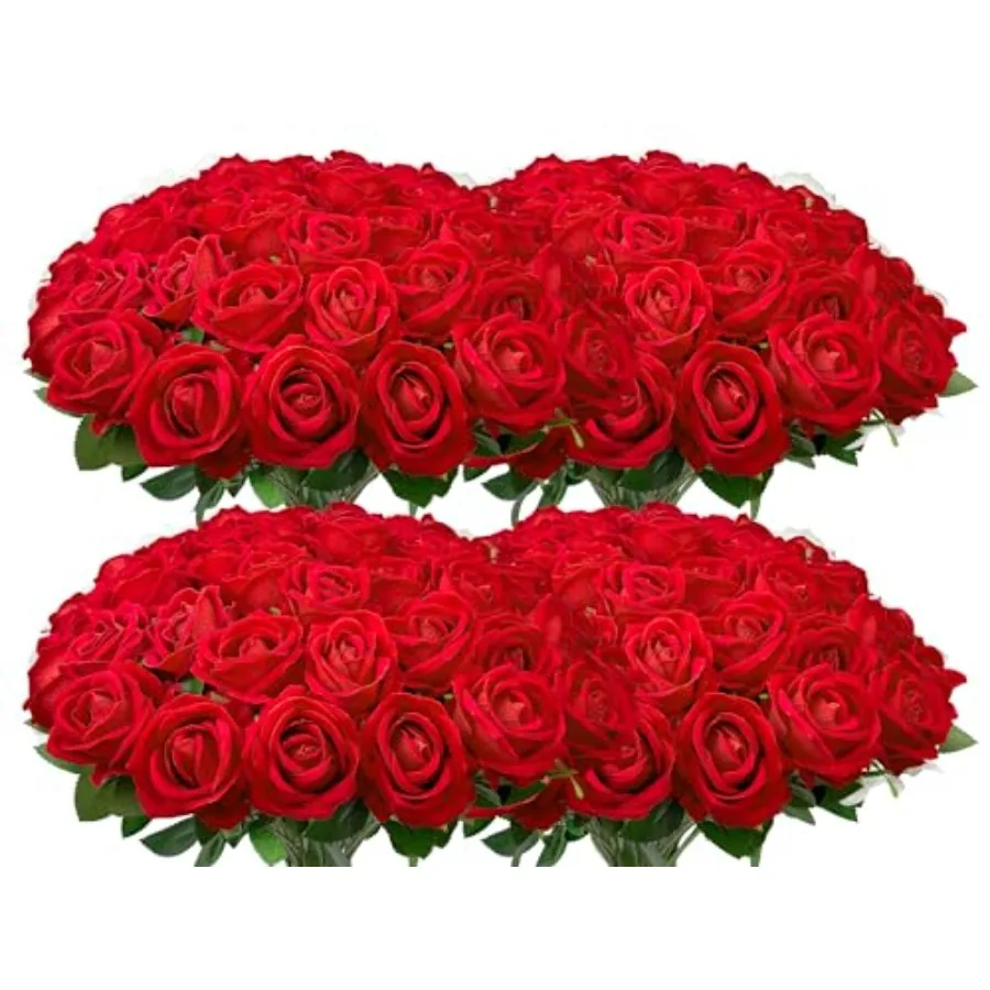 Bulk Artificial Flowers 100 PCS Fake Velvet Silk Red Roses with Long Stems Realistic Bouquet for Wedding Centerpieces Faux Arra
Bulk Artificial Flowers 100 PCS Fake Velvet Silk Red Roses with Long Stems Realistic Bouquet for Wedding Centerpieces Faux Arra