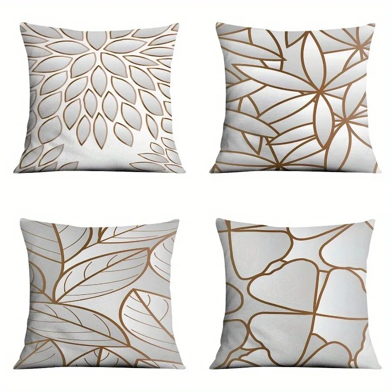 Light Gold Leaf Throw Pillow, Minimalist Line Pattern, Create Luxury Atmosphere, No Insert
Light Gold Leaf Throw Pillow, Minimalist Line Pattern, Create Luxury Atmosphere, No Insert