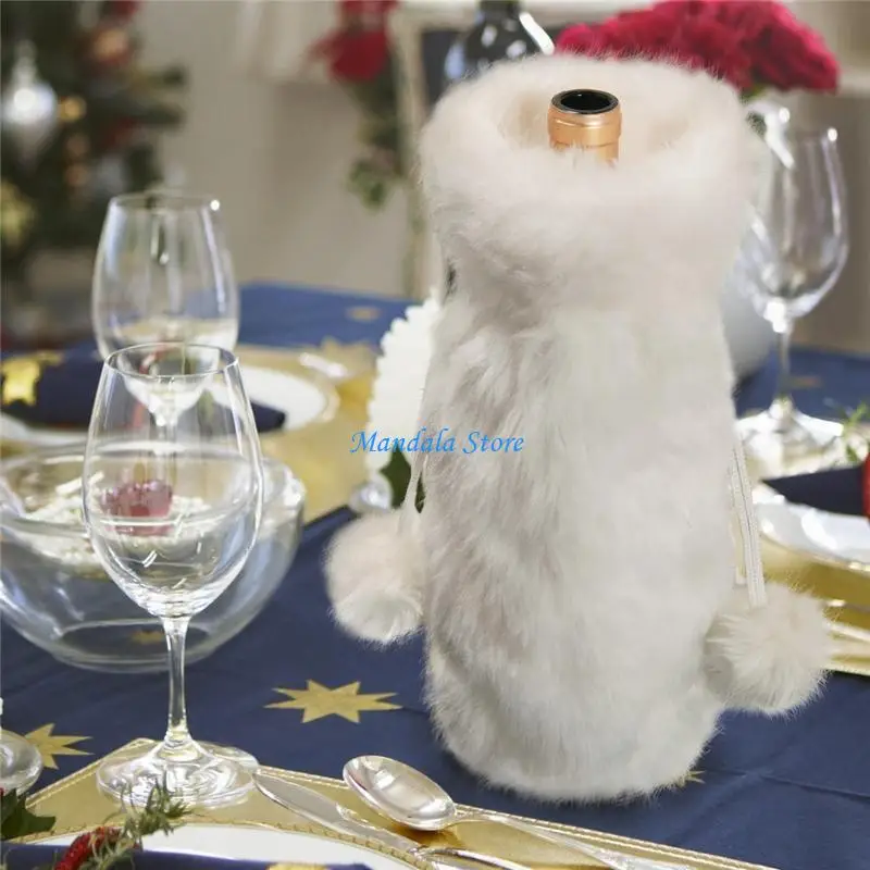 U2JC Christmas Faux Fur Wine Bottle Covers Xmas White Plush Wine Bottle Bags for Winter Holiday Party Bottle Decorations
U2JC Christmas Faux Fur Wine Bottle Covers Xmas White Plush Wine Bottle Bags for Winter Holiday Party Bottle Decorations