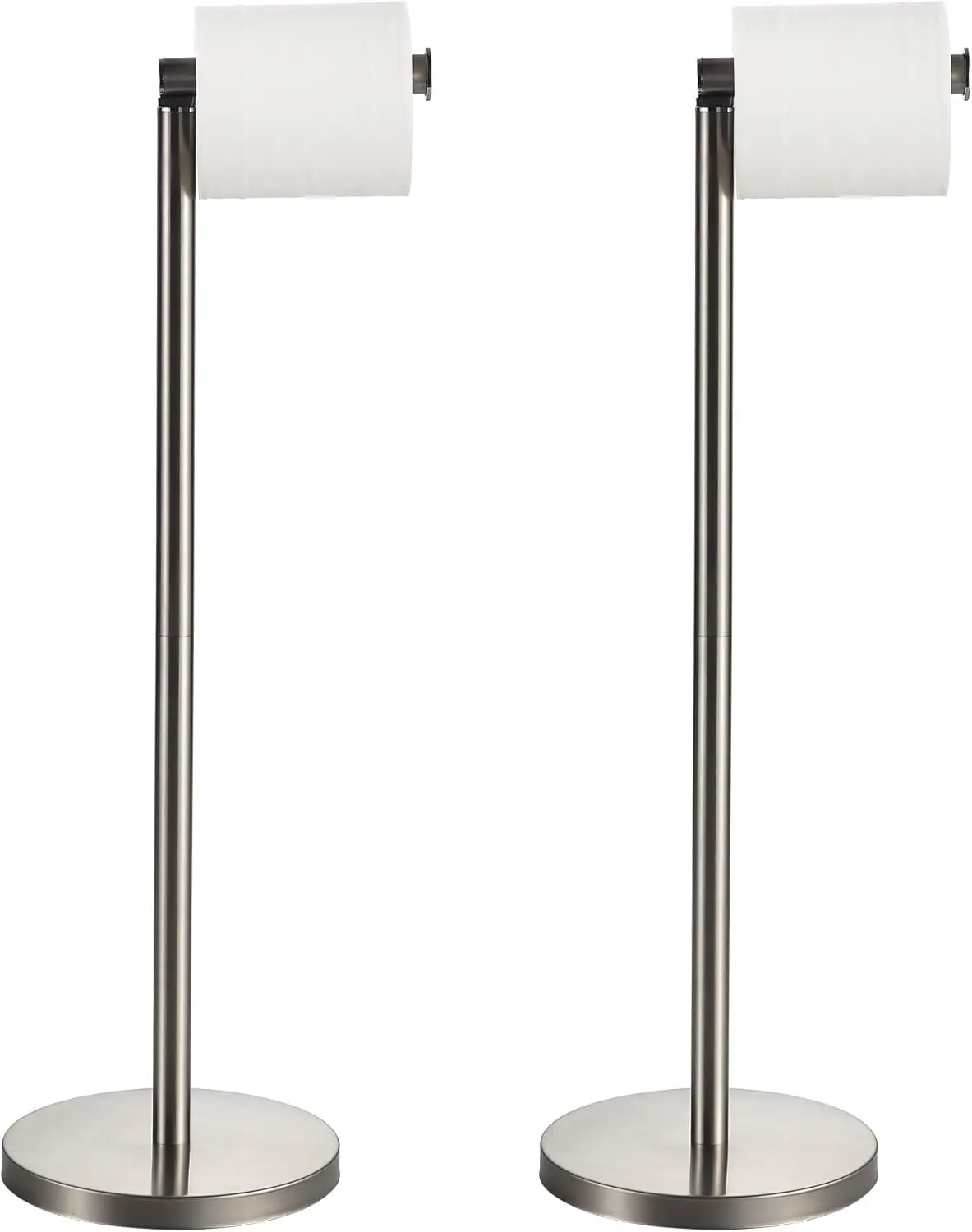 Free Standing Toilet Paper Holder 2 Pack with Reserve Storage, Brushed Nickel Floor Tissue Stand for Bathroom
Free Standing Toilet Paper Holder 2 Pack with Reserve Storage, Brushed Nickel Floor Tissue Stand for Bathroom