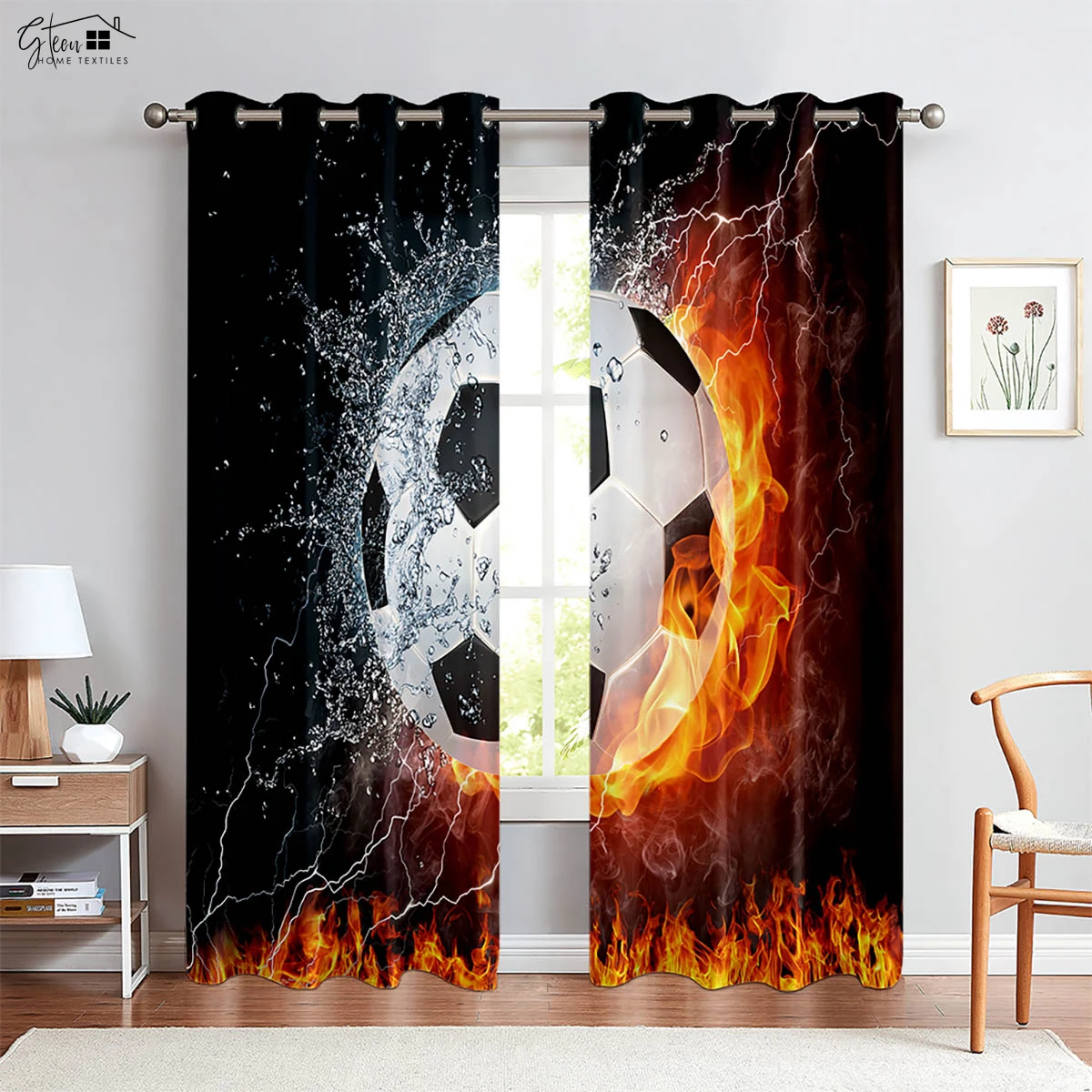 Cool Water And Fire Football Hot-Blooded 3d Printed Curtains Suitable For Bedroom Living Room E-Sports Decorative Curtains 2PCS
Cool Water And Fire Football Hot-Blooded 3d Printed Curtains Suitable For Bedroom Living Room E-Sports Decorative Curtains 2PCS