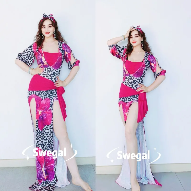 customized SWEGAL belly dance costumes practice outfit gray leopard print purple rose red big flower robe baladi folk style 5pcs
customized SWEGAL belly dance costumes practice outfit gray leopard print purple rose red big flower robe baladi folk style 5pcs