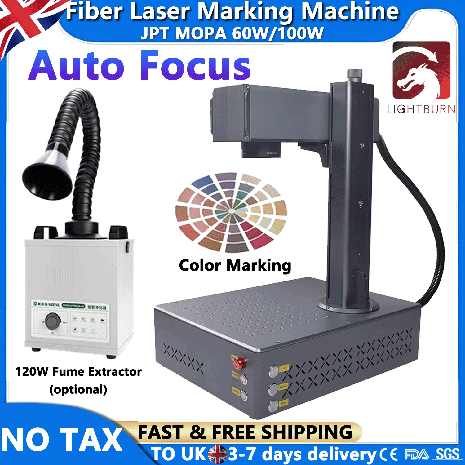 AUTO FOCUS JPT Fiber Laser Marking Machine 60W 100W MOPA for Metal Engraver Machine Desktop Metal Engraving 200*200mm Lens
AUTO FOCUS JPT Fiber Laser Marking Machine 60W 100W MOPA for Metal Engraver Machine Desktop Metal Engraving 200*200mm Lens