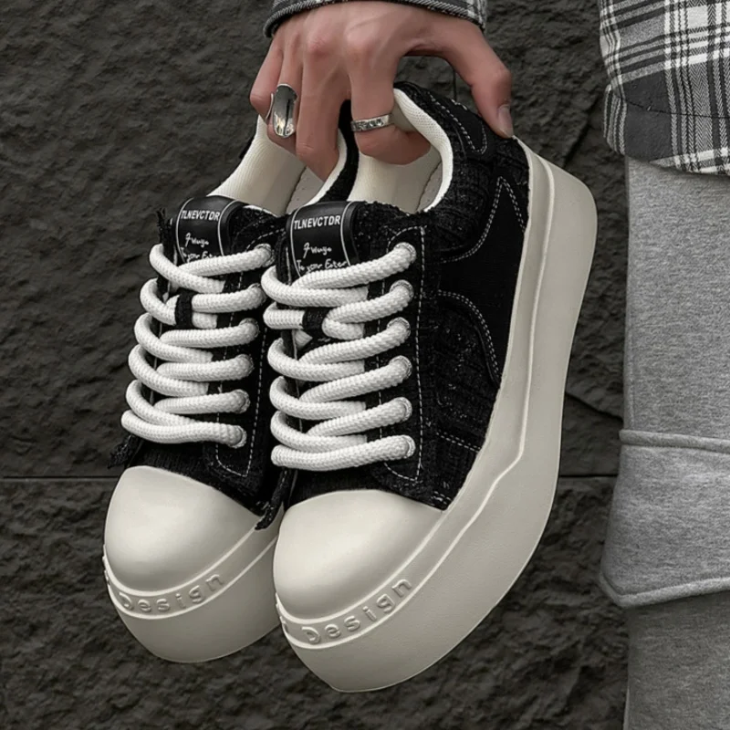 Designer Thick Bottom Platform Men's Sneakers Fashion All Match Increasing Casual Trainers Runway Sport Canvas Skateboard Shoes
Designer Thick Bottom Platform Men's Sneakers Fashion All Match Increasing Casual Trainers Runway Sport Canvas Skateboard Shoes