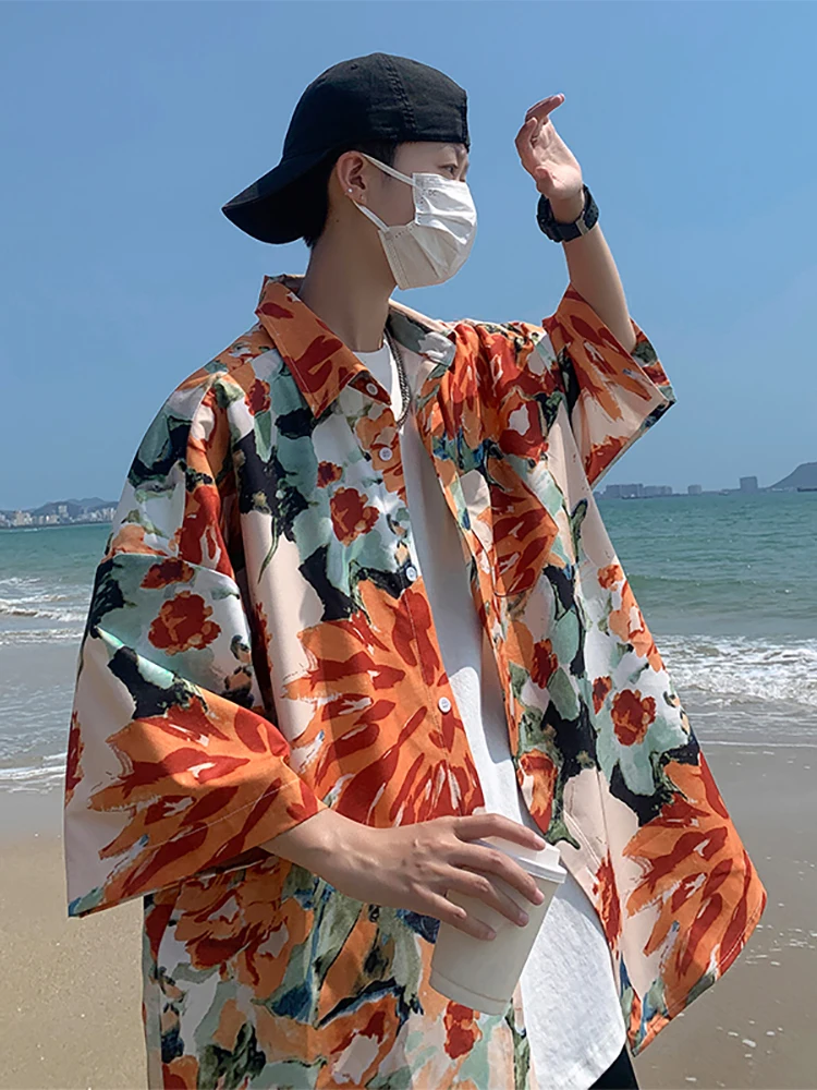 Мужская летняя тонкая рубашка из гавайского ледяного шелка с цветочным принтом, в американском стиле, свободного кроя, водонепроницаемая, из полиэфирного волокна
Мужская летняя тонкая рубашка из гавайского ледяного шелка с цветочным принтом, в американском стиле, свободного кроя, водонепроницаемая, из полиэфирного волокна