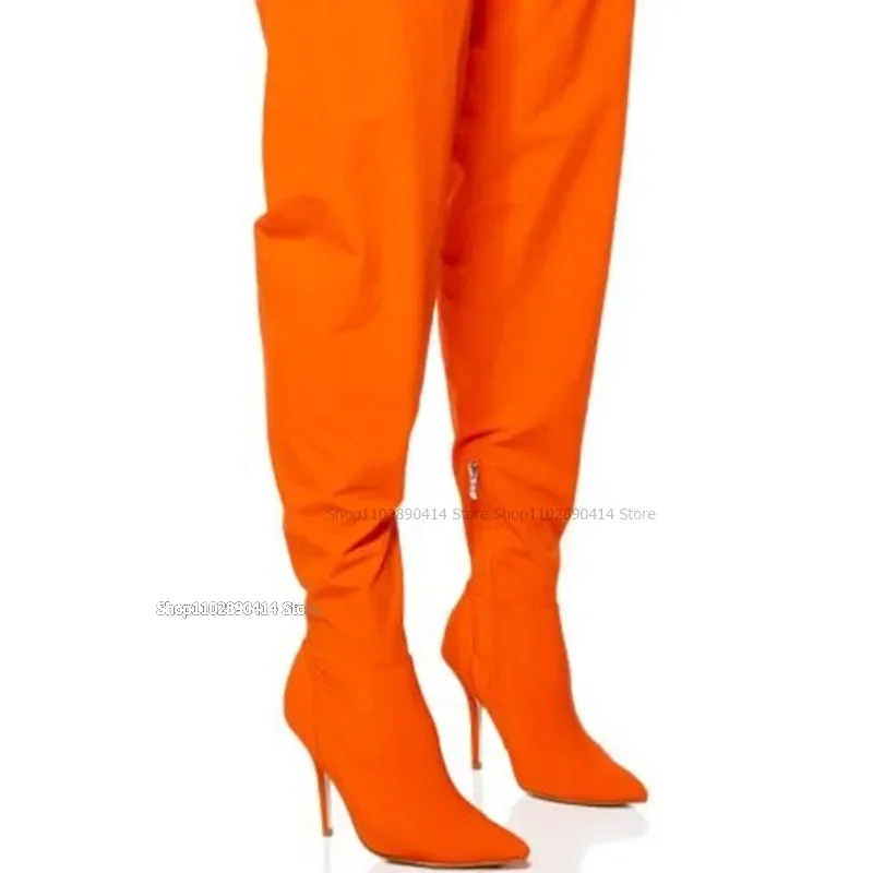 Orange Pointed Toe Pleated Elastic Boots Thigh High Women Shoes Thin High Heels New Novel Fashion Sexy 2026 Zapatos Para Mujere
Orange Pointed Toe Pleated Elastic Boots Thigh High Women Shoes Thin High Heels New Novel Fashion Sexy 2026 Zapatos Para Mujere
