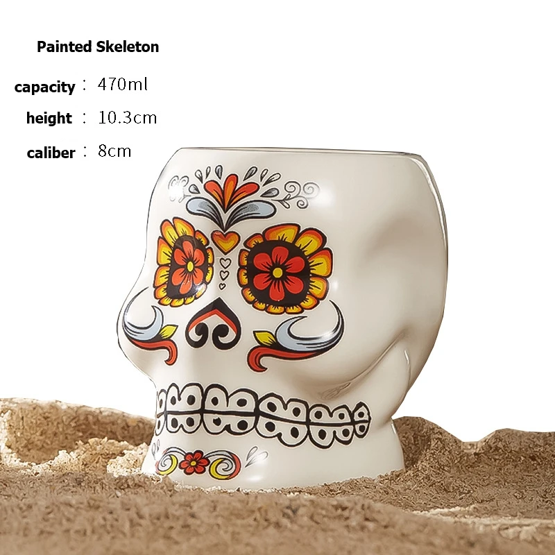 Painted Skeleton Hawaiian Ceramic Mug Creative Cocktail Glasses Cups Tiki Mugs Funny Beer Mug Personalized Zombie Bar Kitchen
Painted Skeleton Hawaiian Ceramic Mug Creative Cocktail Glasses Cups Tiki Mugs Funny Beer Mug Personalized Zombie Bar Kitchen