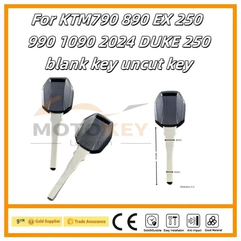 For 2024 KTM790 890 EX DUKE 250 990 1090 Blank Key Motorcycle Replace Uncut Keys can be placed anti-theft chip
For 2024 KTM790 890 EX DUKE 250 990 1090 Blank Key Motorcycle Replace Uncut Keys can be placed anti-theft chip