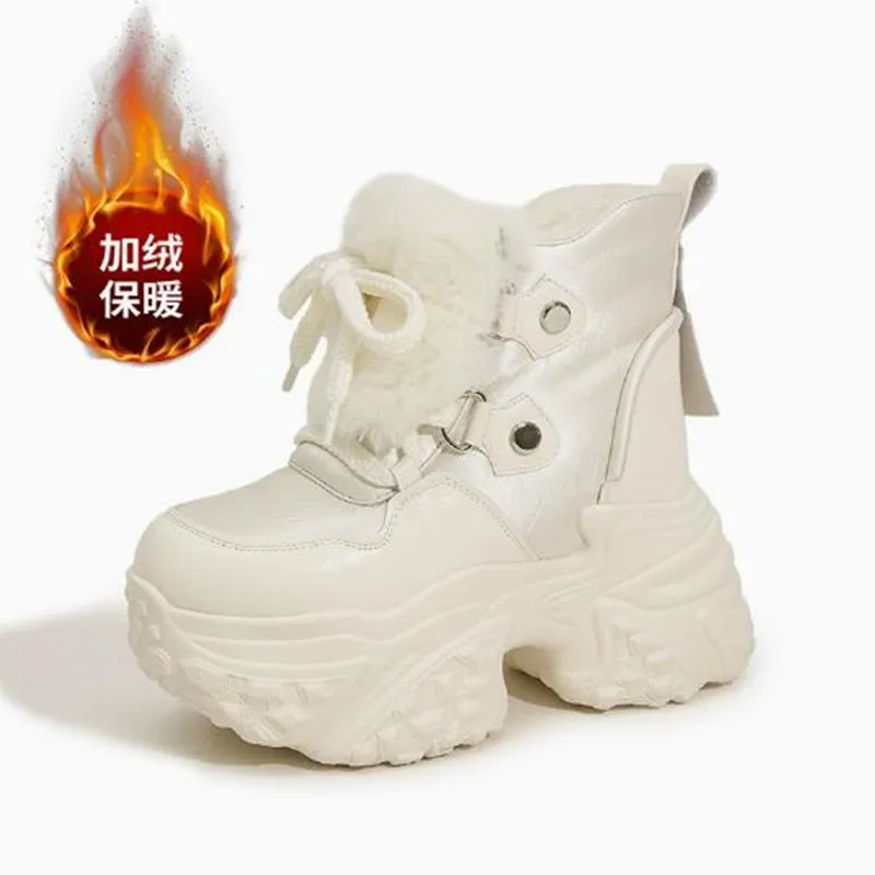 2026 White Snow Boots Women's Winter New Inner Height Increase Women's Shoes Waterproof and Velvet Warm Thick-soled Cotton Shoes
2026 White Snow Boots Women's Winter New Inner Height Increase Women's Shoes Waterproof and Velvet Warm Thick-soled Cotton Shoes
