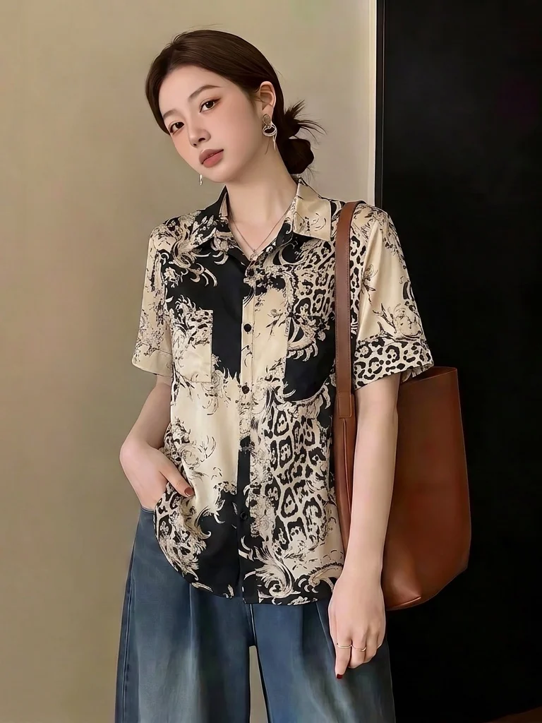 Slimming Short Sleeve Shirt Women's Fashion Shoulder Line Korean Style plus Size Summer New Arrival Cover Belly Top
Slimming Short Sleeve Shirt Women's Fashion Shoulder Line Korean Style plus Size Summer New Arrival Cover Belly Top