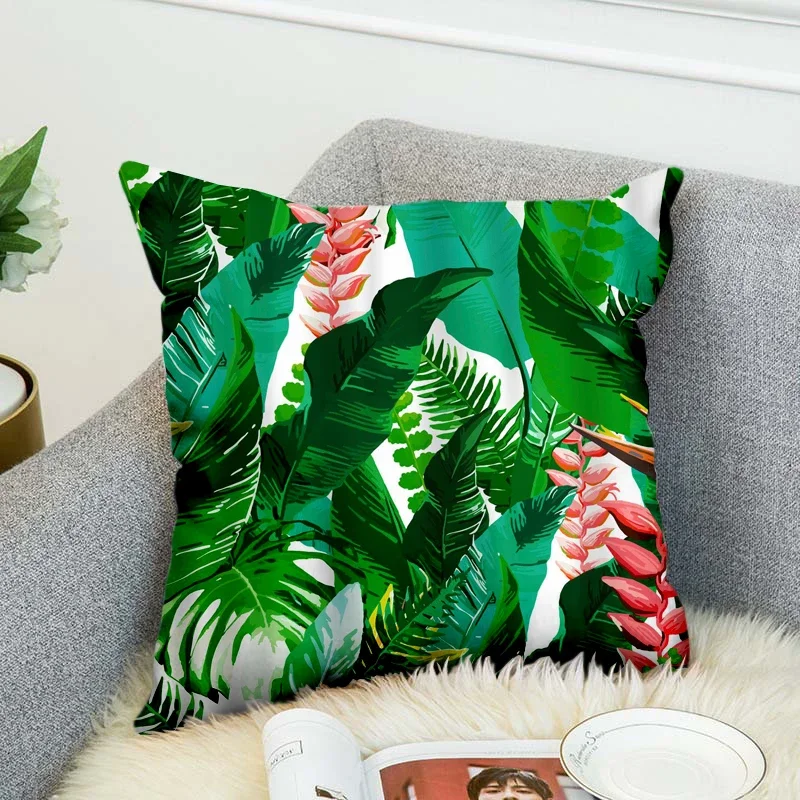 Tropical Plants Pillow Case Polyester Decorative Pillowcases Green Leaves Throw Pillow Cover Square Poszewki Na Poduszki style1
Tropical Plants Pillow Case Polyester Decorative Pillowcases Green Leaves Throw Pillow Cover Square Poszewki Na Poduszki style1