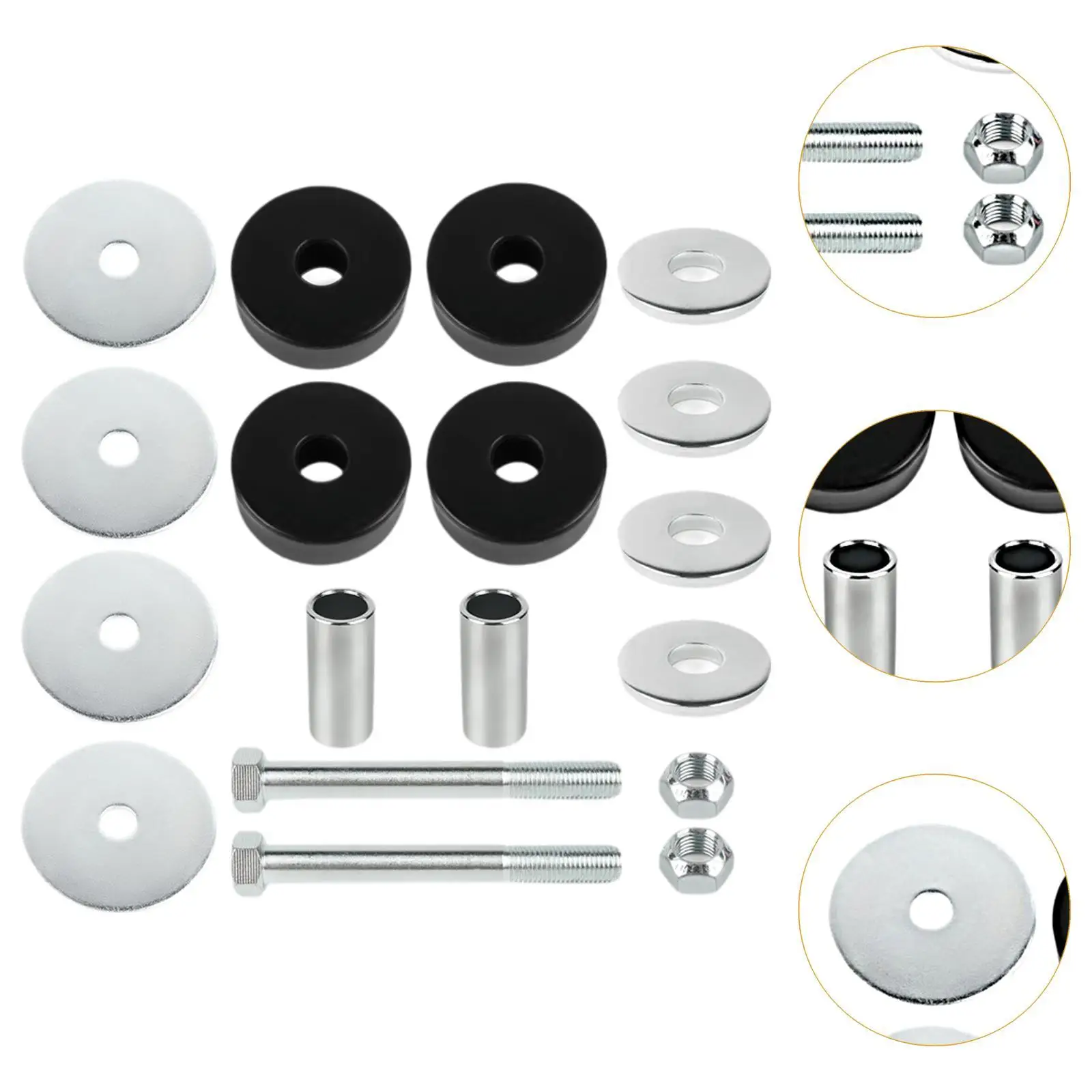Radiator Support Frame Pad Assembly Kit with Large Small Washers for Ford Pickup Truck 100 150 250 350 2WD
Radiator Support Frame Pad Assembly Kit with Large Small Washers for Ford Pickup Truck 100 150 250 350 2WD