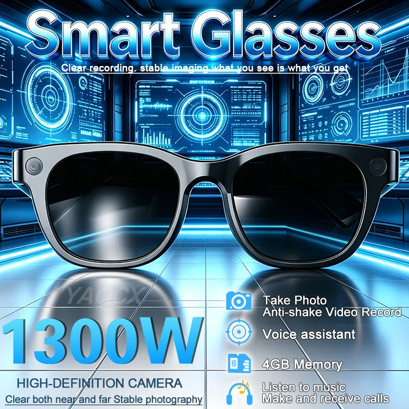 New 1300W HD Camera AI Smart Glasses Anti-shake 1080P Video Recording 320mAh Real-time Translation Music BT Call Smart Glasses
New 1300W HD Camera AI Smart Glasses Anti-shake 1080P Video Recording 320mAh Real-time Translation Music BT Call Smart Glasses
