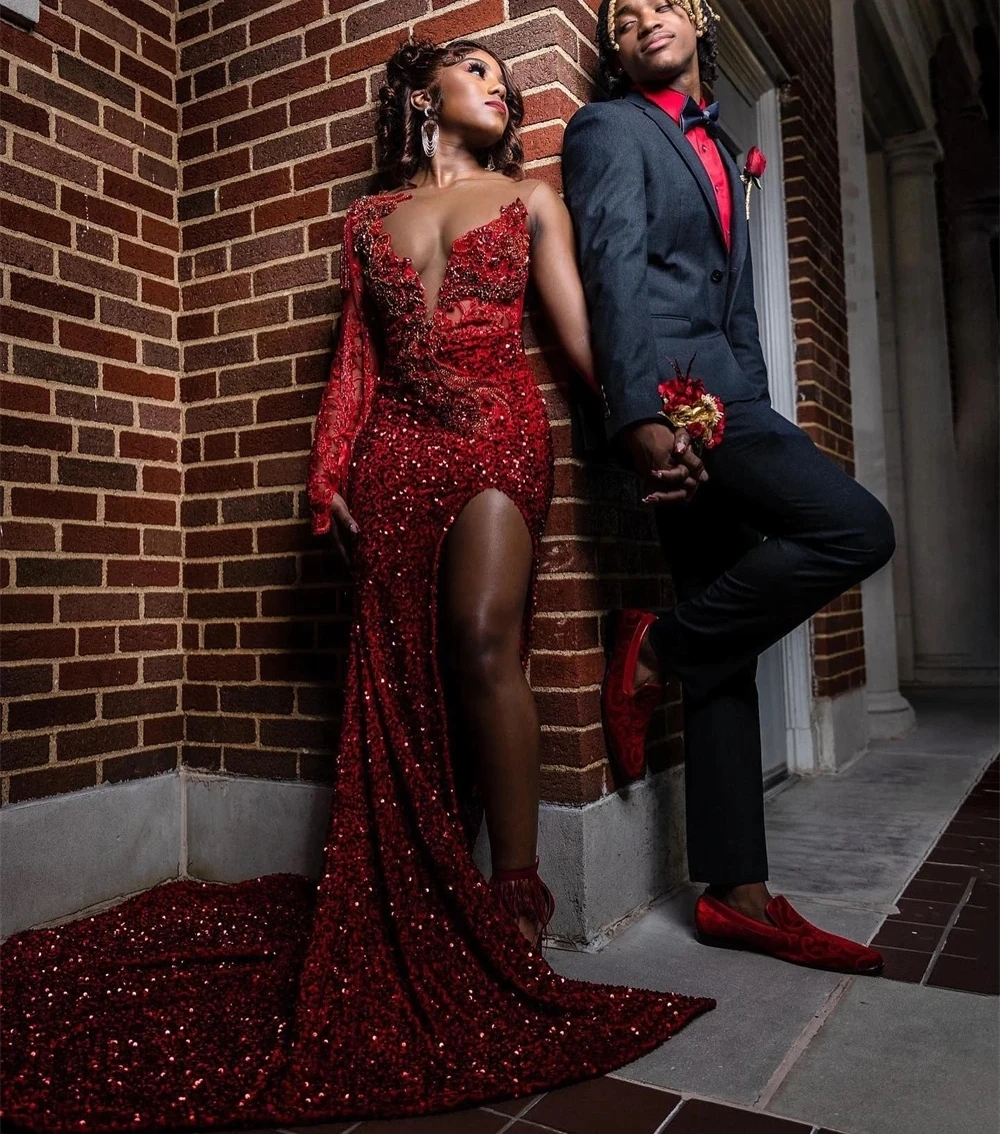 Slit Burgundy Long Prom Dresses For Black Girls Sequins Beaded Birthday Party Dresses African Evening Gown Robe De Customized
Slit Burgundy Long Prom Dresses For Black Girls Sequins Beaded Birthday Party Dresses African Evening Gown Robe De Customized