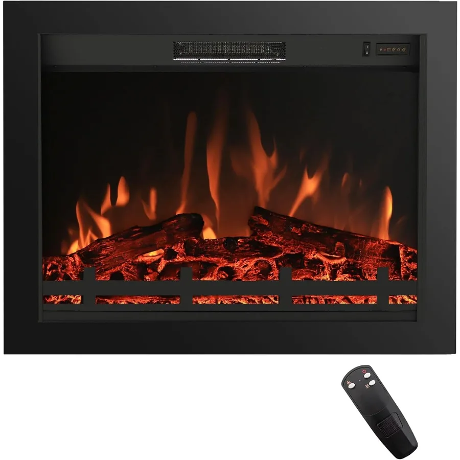 29.6" Back Width Electric Fireplace Insert with 4 Flames Brightness and 750/1500W Overheat Protection No Glass Design
29.6" Back Width Electric Fireplace Insert with 4 Flames Brightness and 750/1500W Overheat Protection No Glass Design