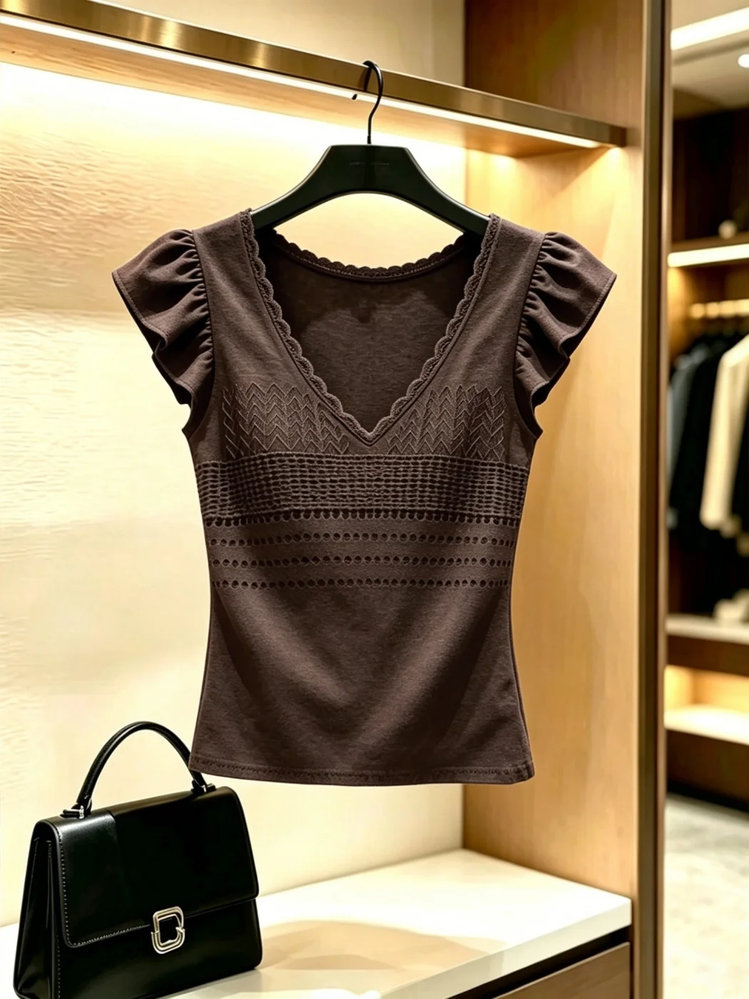 Retro V-neck Slim Fit Design Unique Summer Trend Women's T-shirt Sleeveless Top Korean Style Hollow out Short Sleeve
Retro V-neck Slim Fit Design Unique Summer Trend Women's T-shirt Sleeveless Top Korean Style Hollow out Short Sleeve