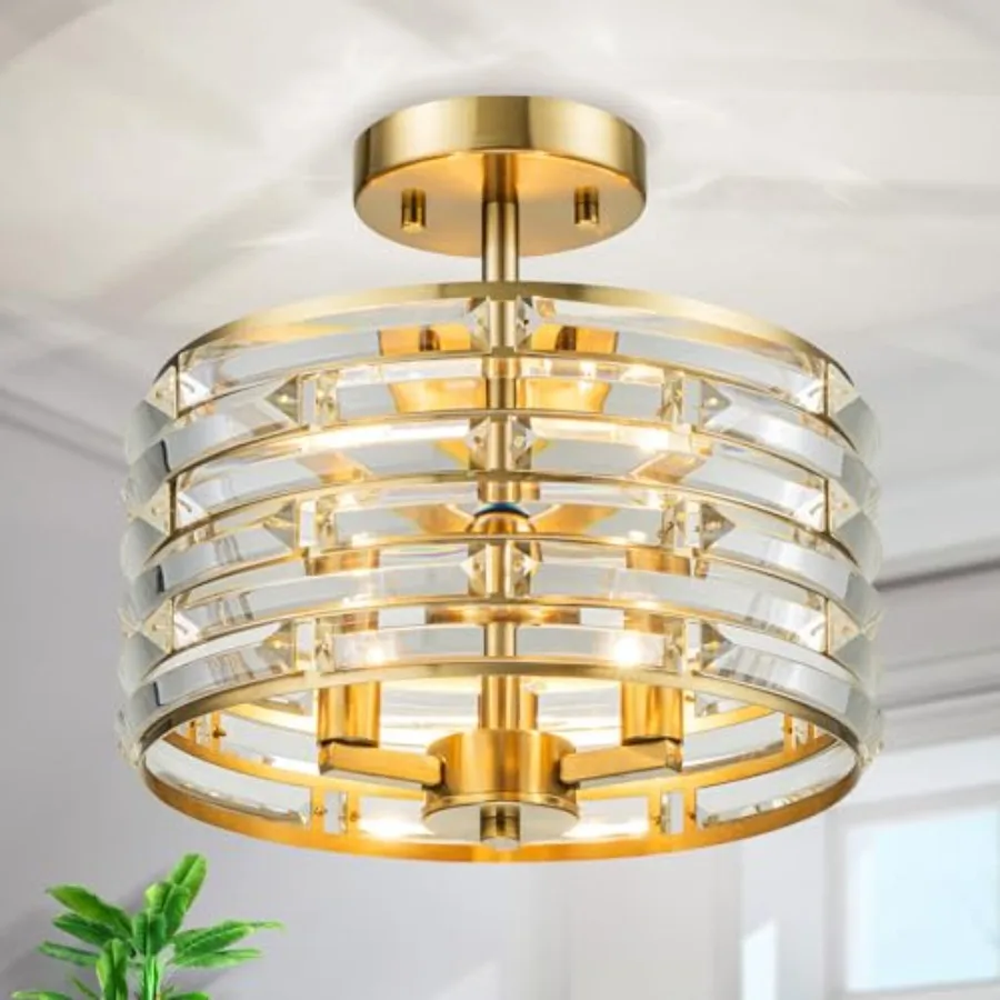 3-Lights Modern K9 Crystal Ceiling Light for Living Room Foyer Bedroom Close to Ceiling Semi-Flushmount Light Fixture Finish Fr
3-Lights Modern K9 Crystal Ceiling Light for Living Room Foyer Bedroom Close to Ceiling Semi-Flushmount Light Fixture Finish Fr