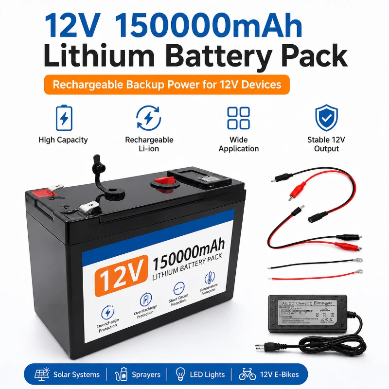 12V 150000mah Lithium Battery Pack Is Suitable for Solar Energy and Spray LED Lamp Electric Vehicle Long Life Battery
12V 150000mah Lithium Battery Pack Is Suitable for Solar Energy and Spray LED Lamp Electric Vehicle Long Life Battery