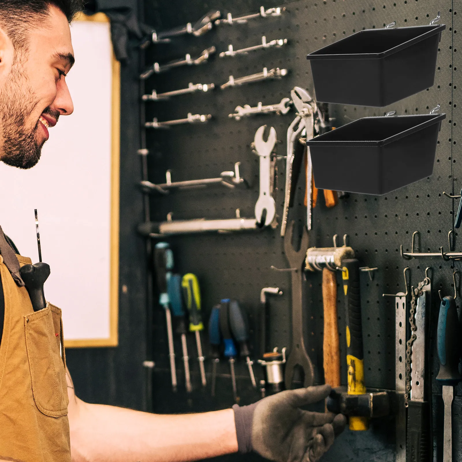 Sturdy Pegboard Bin Efficient Storage Organizer for Garage Shop Home Pegboard Wall Organizer Utility Bins Tool Storage Holder
Sturdy Pegboard Bin Efficient Storage Organizer for Garage Shop Home Pegboard Wall Organizer Utility Bins Tool Storage Holder