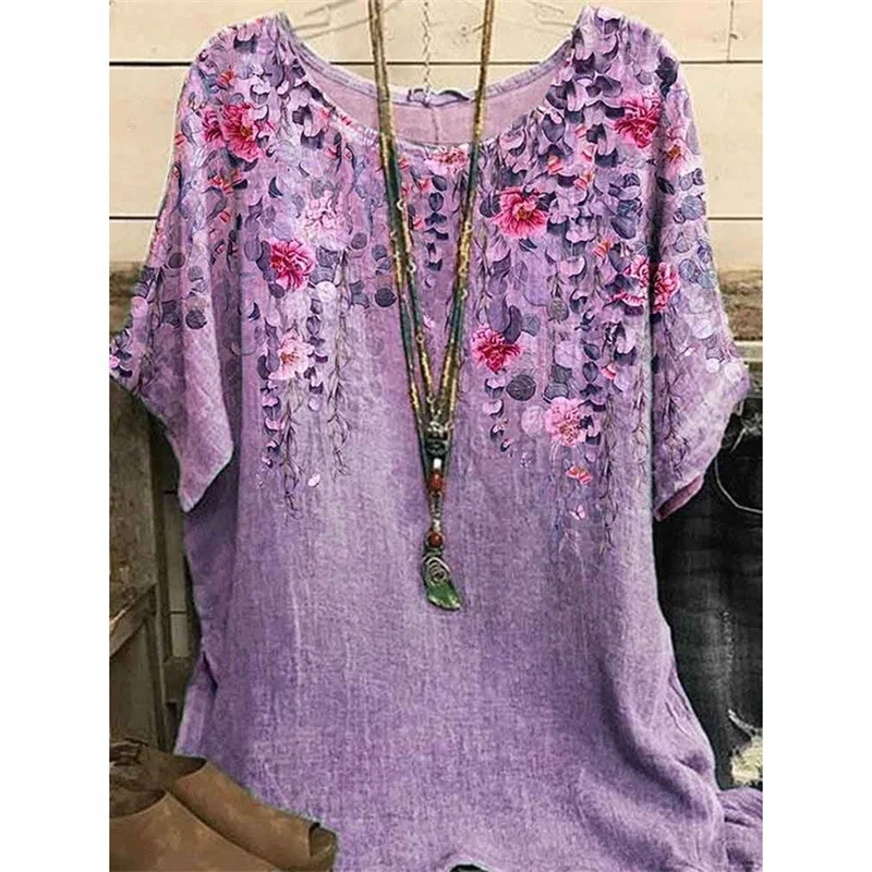 2024 New Round Collar Flower Printing Top Retro Pullover Summer Loose Short Sleeves Oversized Tee Shirt Fashion T-Shirt S-5xl
2024 New Round Collar Flower Printing Top Retro Pullover Summer Loose Short Sleeves Oversized Tee Shirt Fashion T-Shirt S-5xl