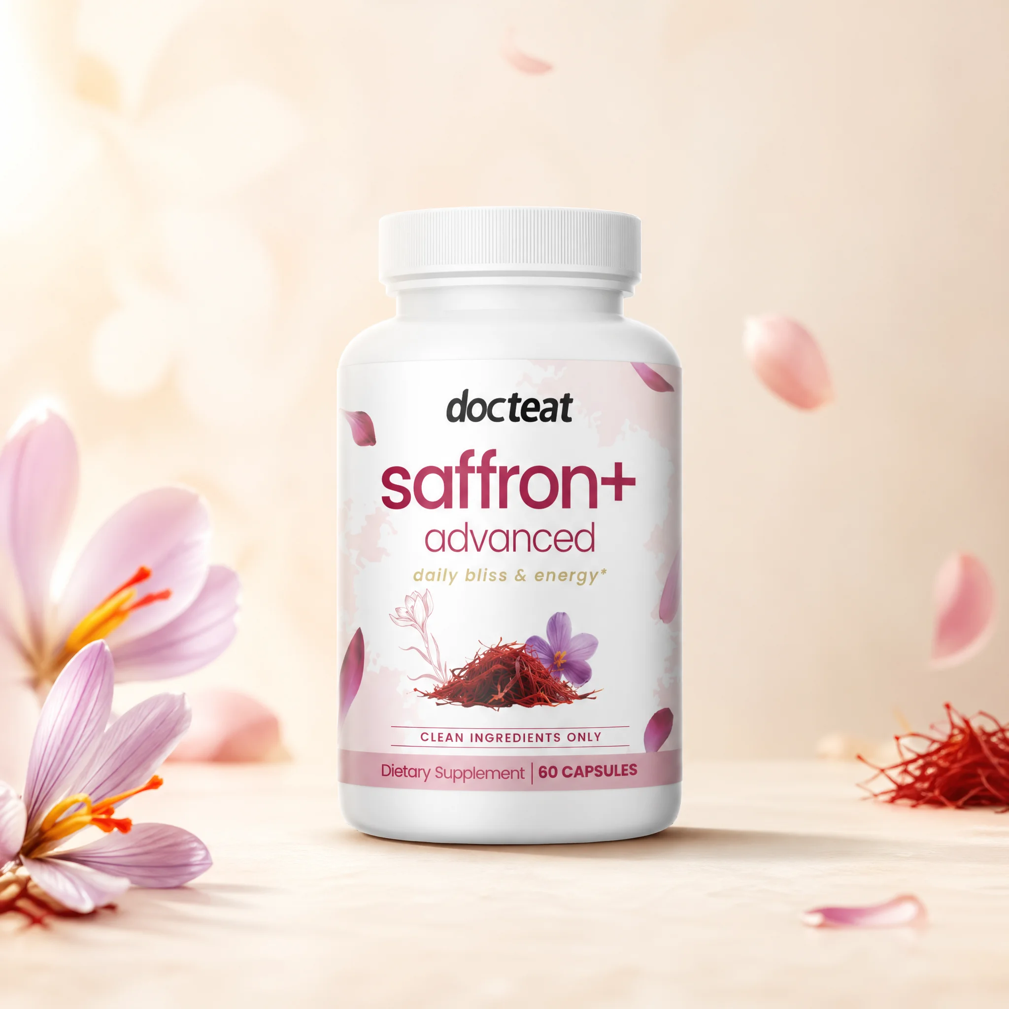 Advanced Saffron Formula with Ashwagandha, Vitamin C and Passionflower for Everyday Stress Relief Clean Blend 60 Capsules
Advanced Saffron Formula with Ashwagandha, Vitamin C and Passionflower for Everyday Stress Relief Clean Blend 60 Capsules
