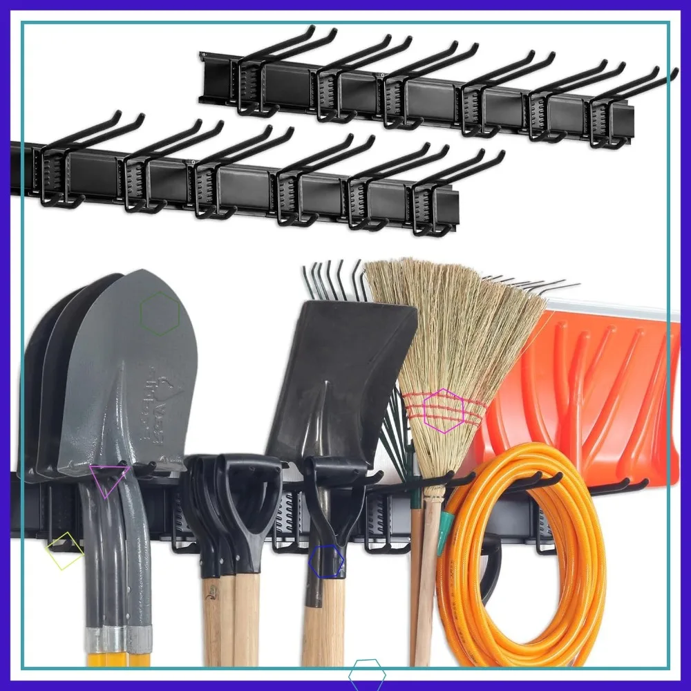 Heavy Duty Wall Mount Tool Storage Rack, Garage Organization with Hooks and Hangers, Holds Up to 350lbs Black 2-Pack
Heavy Duty Wall Mount Tool Storage Rack, Garage Organization with Hooks and Hangers, Holds Up to 350lbs Black 2-Pack