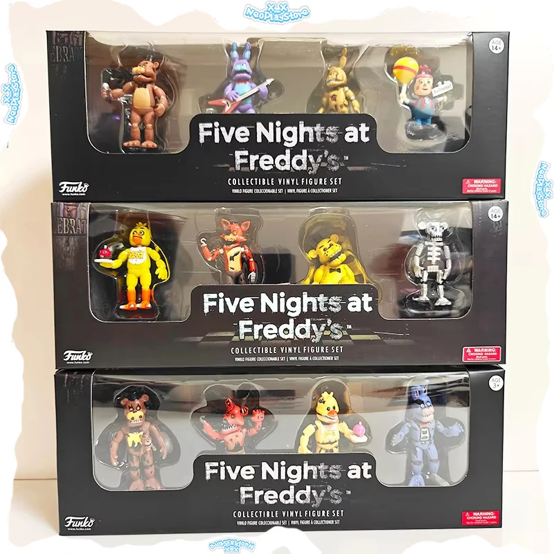 FNAF 4Pcs Set Action Figures Freddy Bonnie Chica Foxy Nightmare Balloon Boy Vinyl Figure Collectible Model Set Birthday Gift
FNAF 4Pcs Set Action Figures Freddy Bonnie Chica Foxy Nightmare Balloon Boy Vinyl Figure Collectible Model Set Birthday Gift